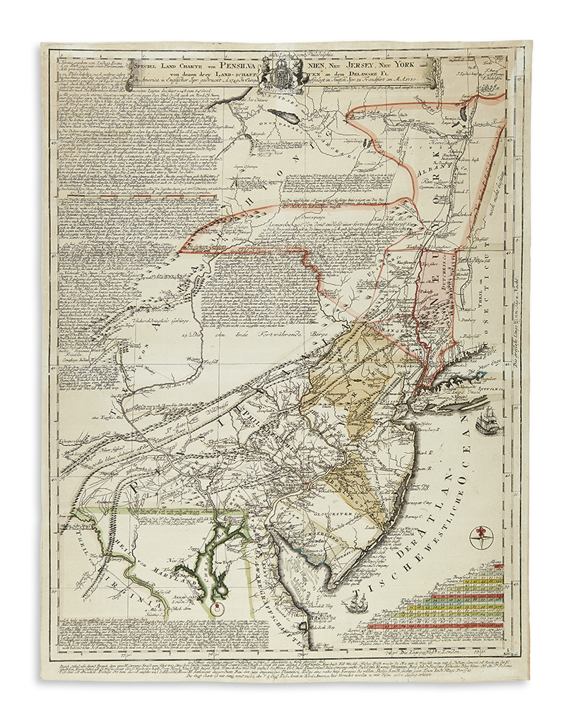 EVANS, LEWIS. Speciel Land Charte von Pensilvanien, Neu Jersey, Neu York.